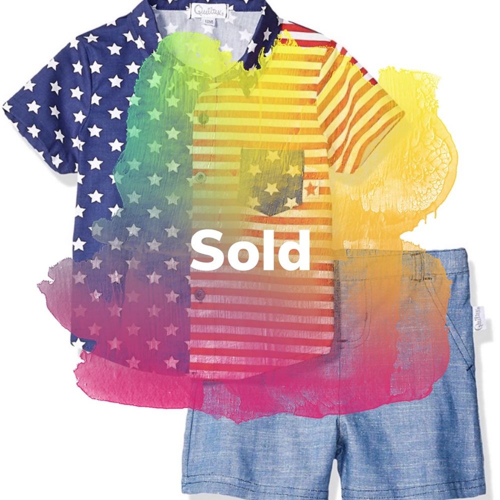 American flag freedom 2 piece toddler set